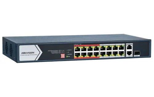 DS-3E0318P-E/M(C) - switch PoE 16-port + 1 RJ45 + 1 RJ45/SFP - combo