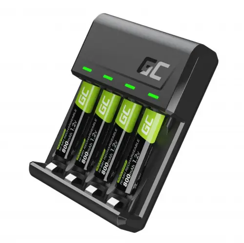 ŁADOWARKA Green Cell VITALCHARGE + ZESTAW AKUMULATORKÓW 4x AAA R03 800 mAh GRSETGC02