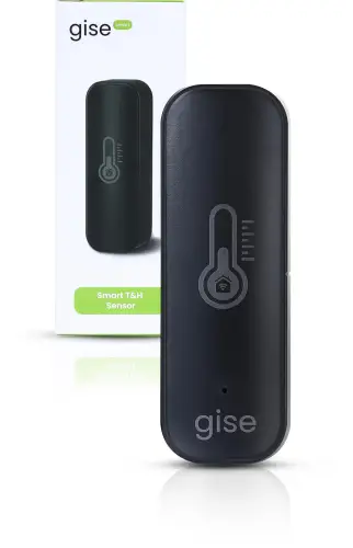 GISE Smart Czujnik temperatury i wilgotności Wi-Fi Czarny | Tuya | GTHS-WF-01-B