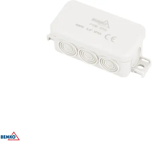 PUSZKA INSTALACYJNA NATYNKOWA 85x45x37MM IP55 8P JASNOSZARA E04-PI08-IP55
