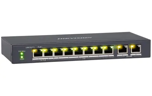 DS-3E1310HP-EI(B) - switch PoE 8-port + 2 RJ45
