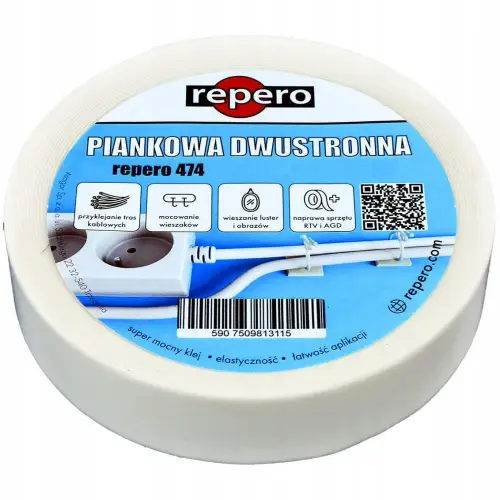 TAŚMA REPERO 474 PIANKOWA 12MMX5M
