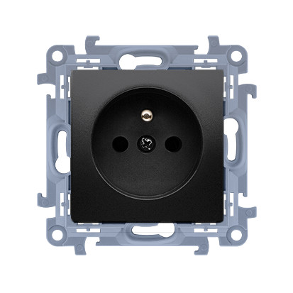 KONTAKT SIMON 10 MODUŁ CZARNY MAT GNIAZDO 1X Z/U Z PRZESŁONAMI SZYBKOZŁĄCZA 16A 250V