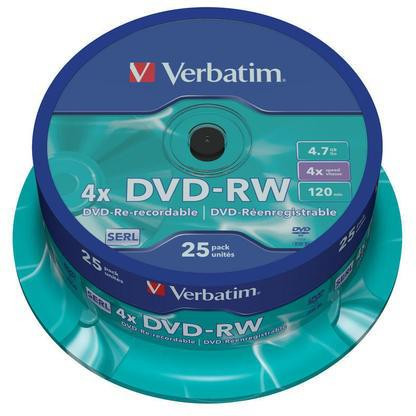 Płyty DVD-RW Verbatim SERL spindle (25szt.)