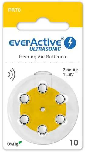 Bateria do aparatu słuchowego everActive ULTRASONIC 10 / PR70 (blister 6 szt.)