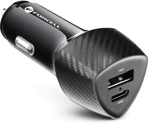 ŁADOWARKA SAMOCHODOWA Forcell Carbon CC50-1A1C 38 W 1x USB-C 1x USB-A PD 3.0 QC 3.0 CZARNA