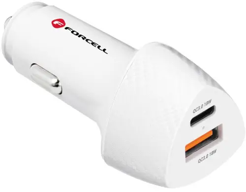 ŁADOWARKA SAMOCHODOWA Forcell Carbon CC50-1A1C 38 W 1x USB-C 1x USB-A PD 3.0 QC 3.0 BIAŁA