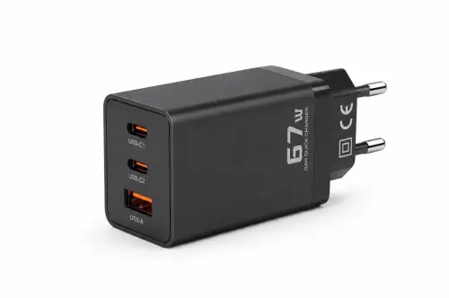 Ładowarka sieciowa Voltage GaN Charger 67W PD 3.0 QC 3.0 USB-A 2x USB-C czarna