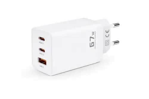 Ładowarka sieciowa Voltage GaN Charger 67W PD 3.0 QC 3.0 USB-A 2x USB-C biała