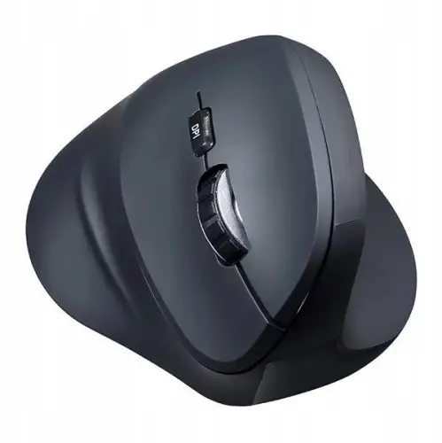 Mysz bezprzewodowa Powerton ERGO SHARK czarna, 1600DPI