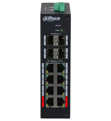 HS4412-8ET-120 - switch przemysłowy PoE 8-port + 4 SFP